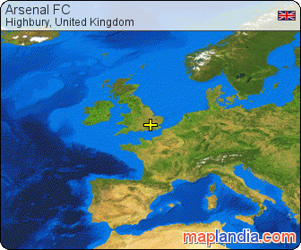 Arsenal FC satellite map