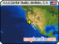 AAA Dental Studio, dentists, CA satellite map