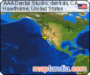 AAA Dental Studio, dentists, CA satellite map