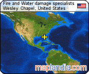 Fire and Water damage specialists satellite map