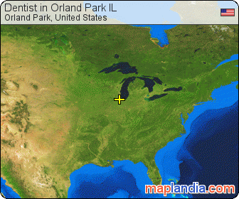 Dentist in Orland Park IL satellite map