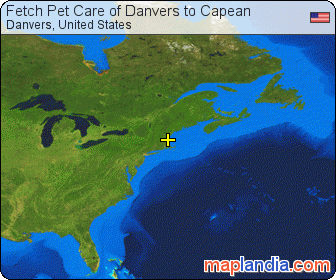 Fetch Pet Care of Danvers to Capean satellite map