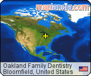 Oakland Family Dentistry satellite map