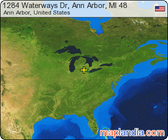 1284 Waterways Dr, Ann Arbor, MI 48 satellite map