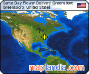 Same Day Flower Delivery Greensboro satellite map