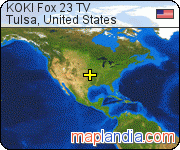 KOKI Fox 23 TV satellite map