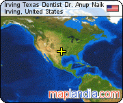 Irving Texas Dentist Dr. Anup Naik satellite map